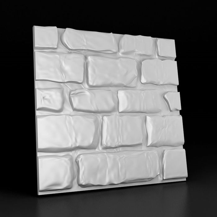 Гипсовая 3D панель "Старый камень - большой" 500х500