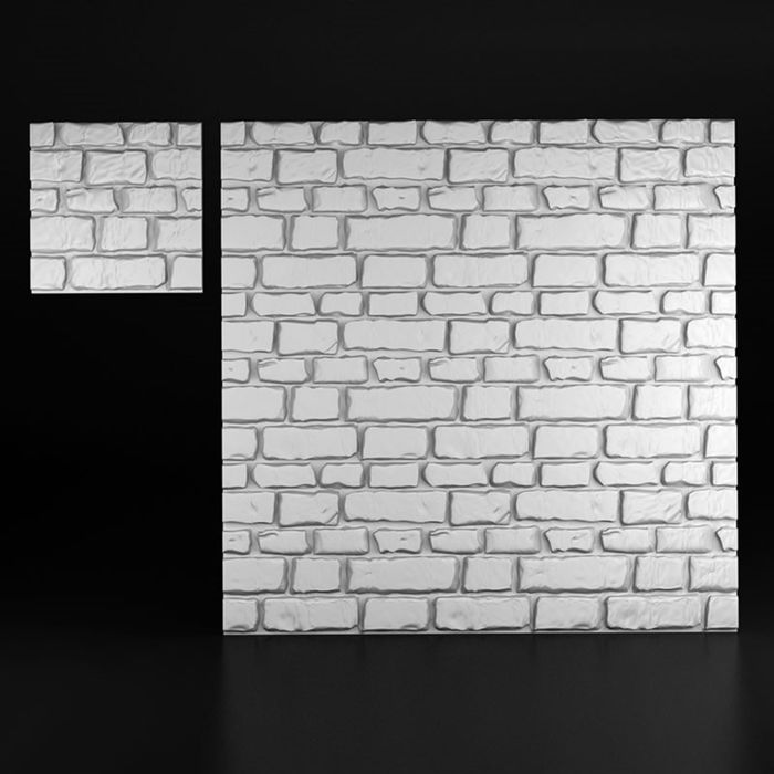 Гипсовая 3D панель "Старый камень - большой" 500х500