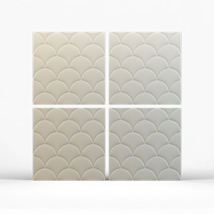 Гипсовая 3D панель "Черепица" 500х500