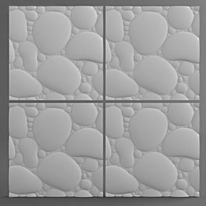 Гипсовая 3D панель "Шингл" 500х500