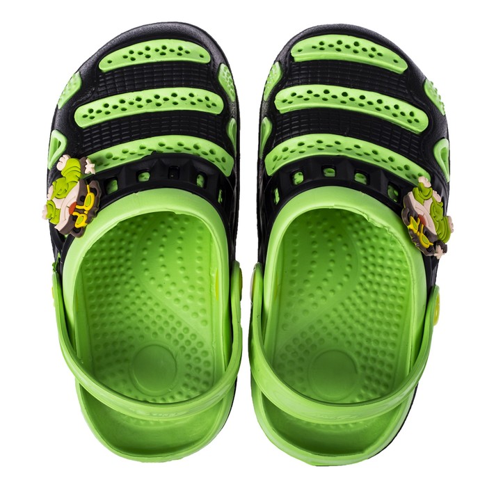 Сланцы пляжные детские арт. CR1641, цвет чёрный/зелёный, размер 33