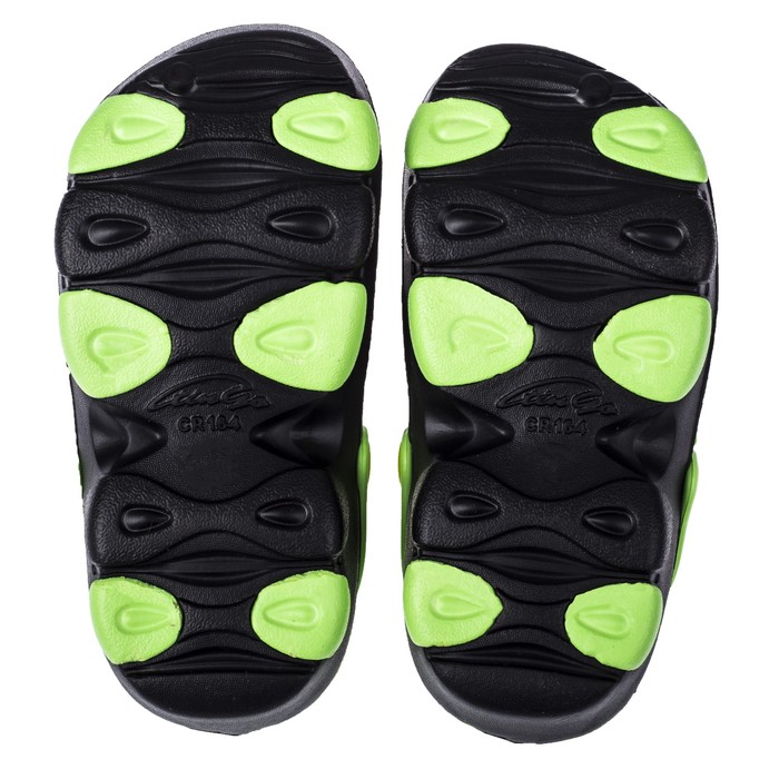 Сланцы пляжные детские арт. CR1641, цвет чёрный/зелёный, размер 33