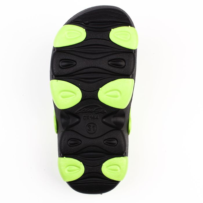 Сланцы пляжные детские арт. CR1641, цвет чёрный/зелёный, размер 34