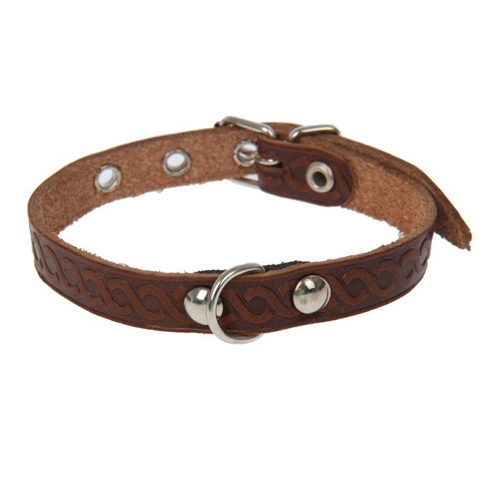 Ошейник кожаный однослойный неукрашенный, 1,2 см