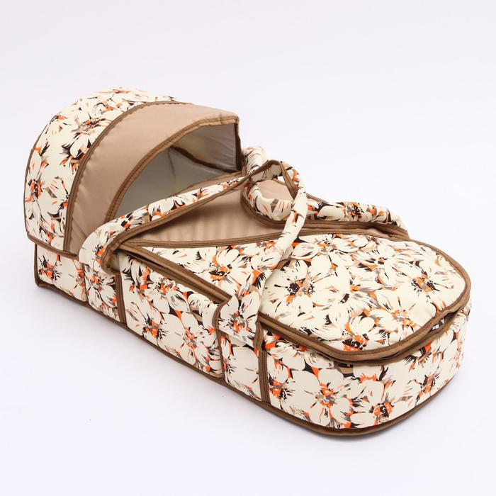 Коляска-трансформер «Гном», надувные колёса, оттенки бежевого, рисунок МИКС