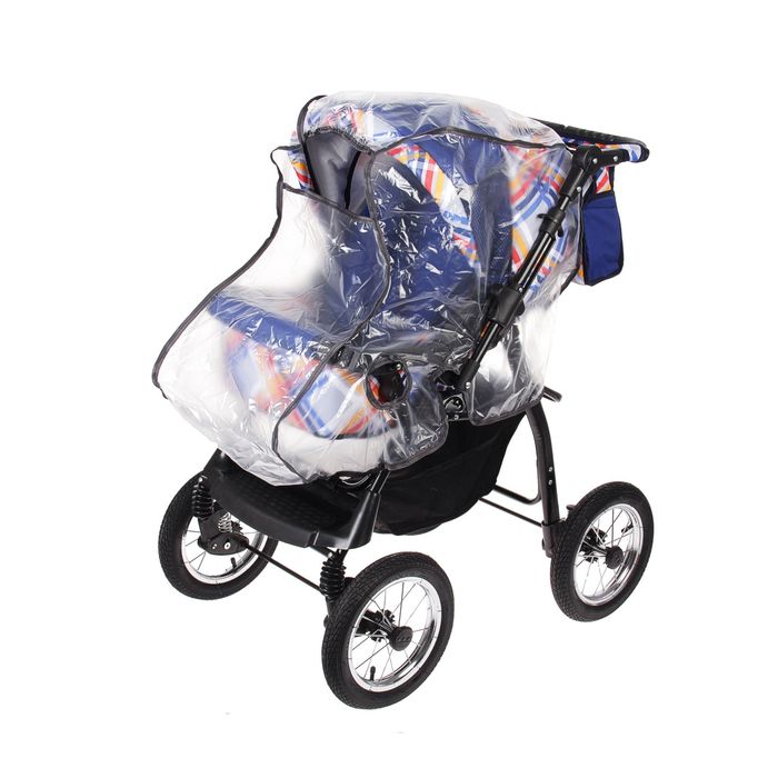 Коляска-трансформер «Гном», надувные колёса, оттенки синего, рисунок МИКС