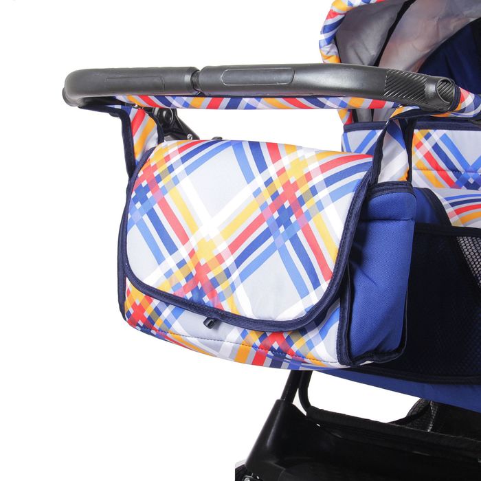 Коляска-трансформер «Гном», надувные колёса, оттенки синего, рисунок МИКС