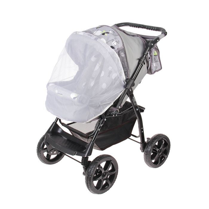 Коляска-трансформер «Гном», пластиковые колёса, цвет серый, рисунок МИКС