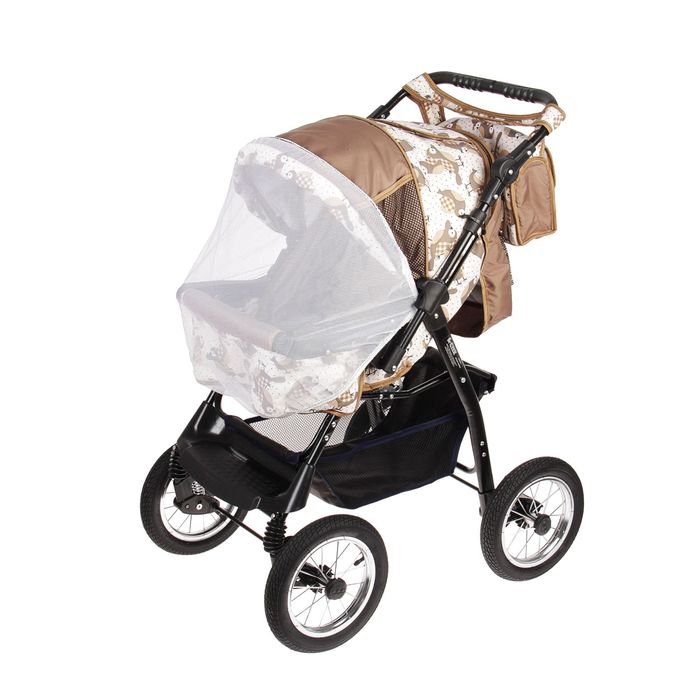 Коляска-трансформер «Гном», надувные колёса, оттенки коричневого, рисунок МИКС