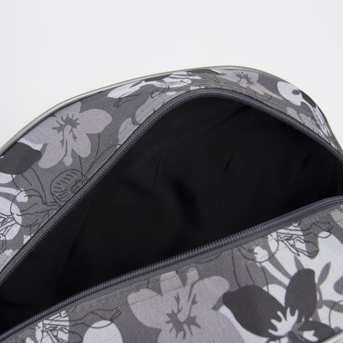 Саквояж ССД-02, 39*14*29, отд на молнии, н/карман, цветы серые