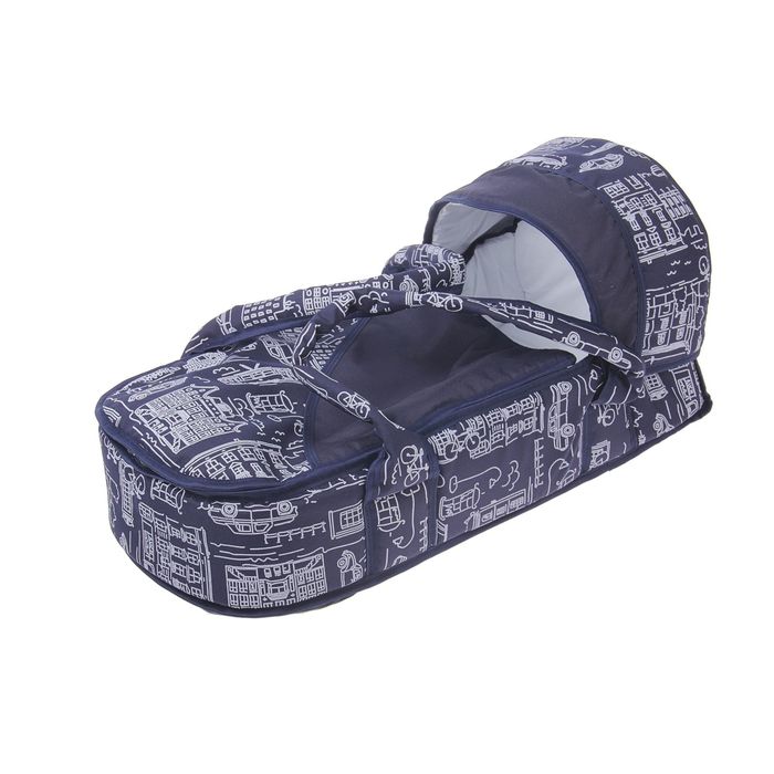 Коляска-трансформер «Гном», пластиковые колёса, оттенки синего, рисунок МИКС