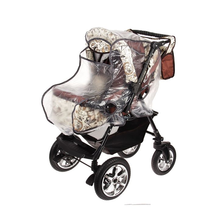 Коляска-трансформер «Пилот», поворотные колёса, оттенки коричневого, рисунок МИКС