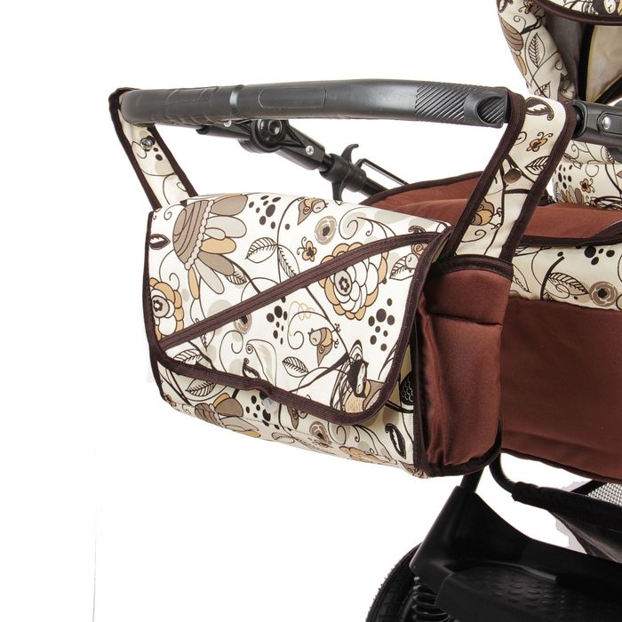 Коляска-трансформер «Пилот», поворотные колёса, оттенки коричневого, рисунок МИКС