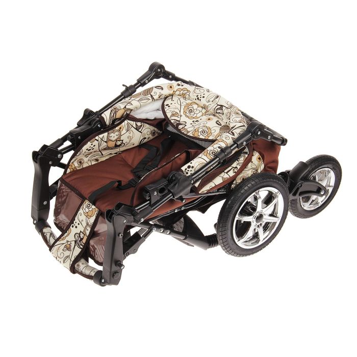 Коляска-трансформер «Пилот», поворотные колёса, оттенки коричневого, рисунок МИКС