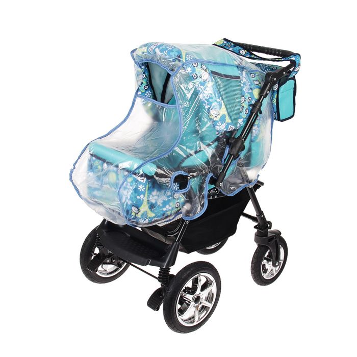 Коляска-трансформер «Пилот», поворотные колёса, оттенки бирюзового, рисунок МИКС