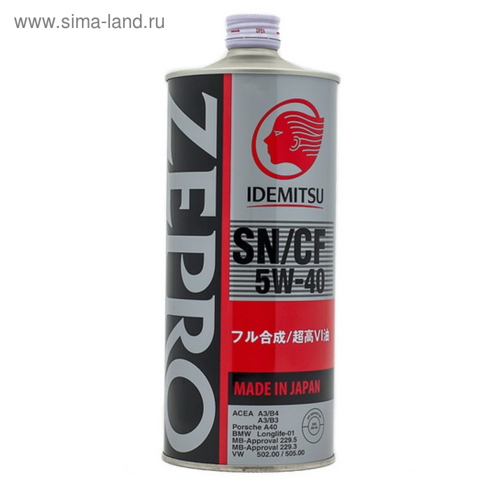 Масло моторное Idemitsu Zepro Euro Spec 5W-40 SN/CF, 1 л