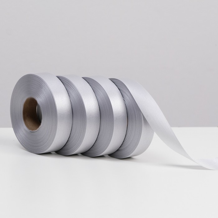 Лента для декора и подарков, серебро, 2 см х 45 м