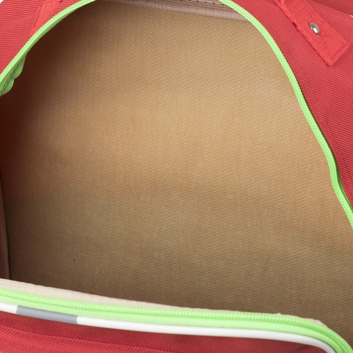 Рюкзак школьный на молнии, 2 отдела, 2 наружных кармана, цвет зелёный/красный