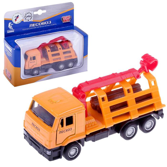 Машина металлическая инерционная "Лесовоз", 12 см, двери открываются
