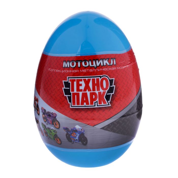 Мотоцикл металлический в яйце 7 см, МИКС