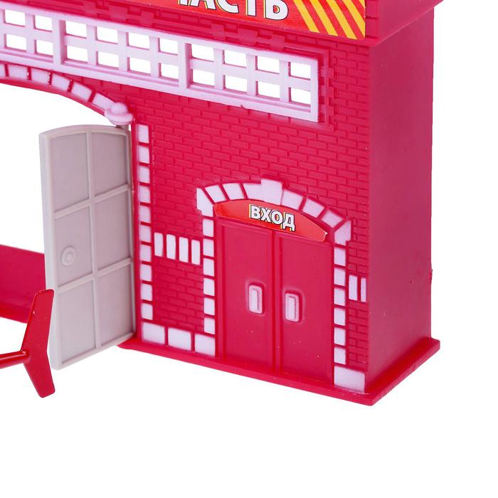 Набор "Пожарная станция", с металлической машинкой 7,5 см и вертолётом