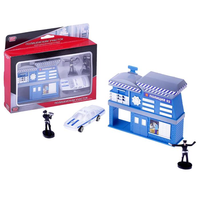Набор «Полицейская часть», с металлической машинкой 7,5 см и 2 фигурки