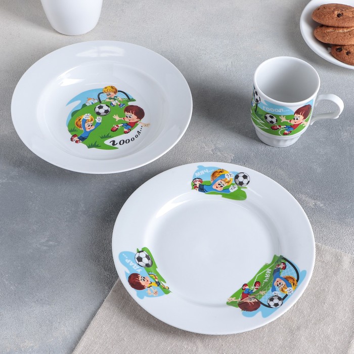 Набор посуды "Русское поле. Тренировка", 3 предмета: 2 тарелки 20 см, кружка 210 мл