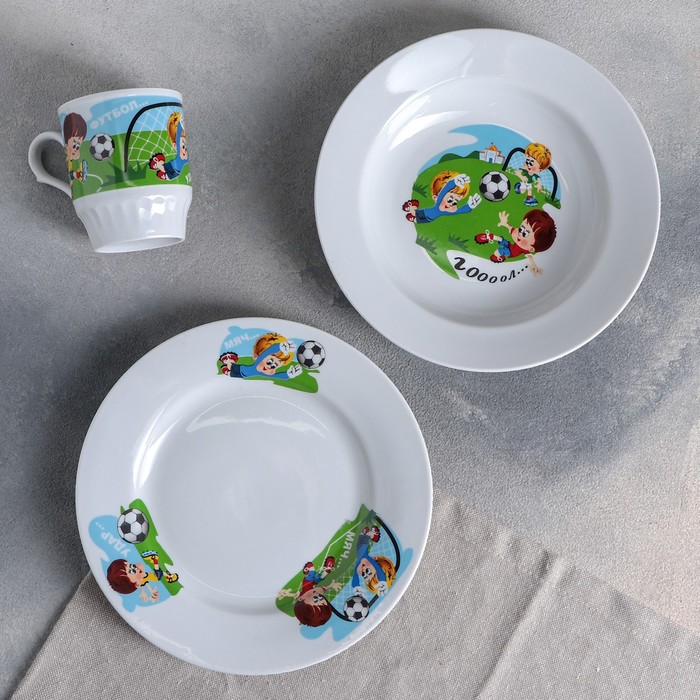 Набор посуды "Русское поле. Тренировка", 3 предмета: 2 тарелки 20 см, кружка 210 мл