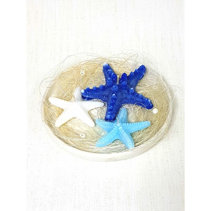 Набор свечей на подставке"Морская звезда" синий