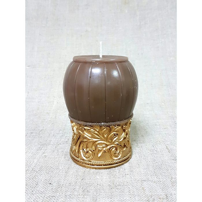 Свеча "Ручная работа" "Барокко" 9*9,5 коричневая