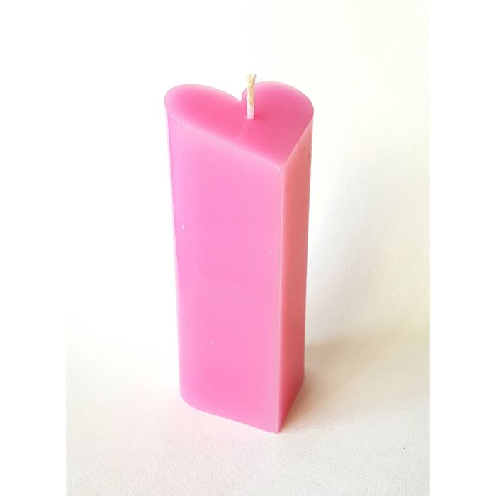 Свеча "Ручная работа" пирамида "Сердце" 68*150 розовая