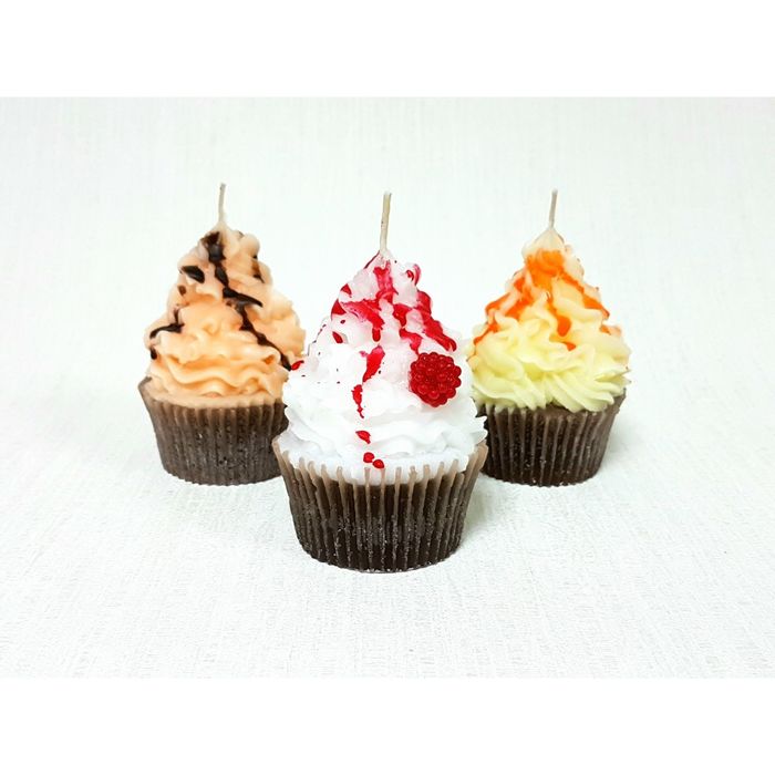 Набор свечей-пирожных "Ручная работа" 3шт/уп