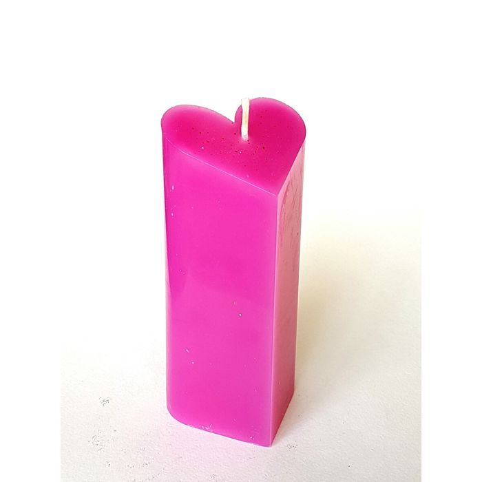 Свеча "Ручная работа" пирамида "Сердце" 68*150 малиновая