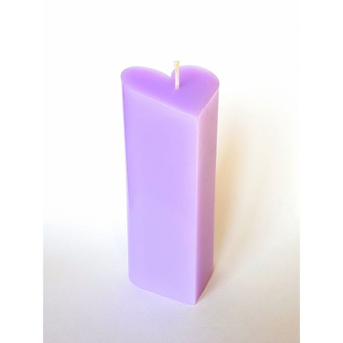 Свеча "Ручная работа" пирамида "Сердце" 68*150 сиреневая