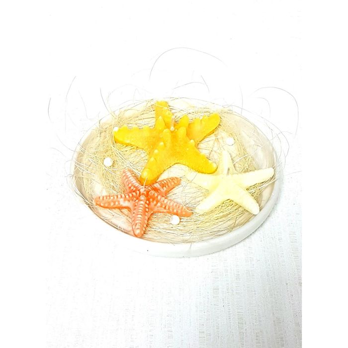 Набор свечей на подставке"Морская звезда" желтый