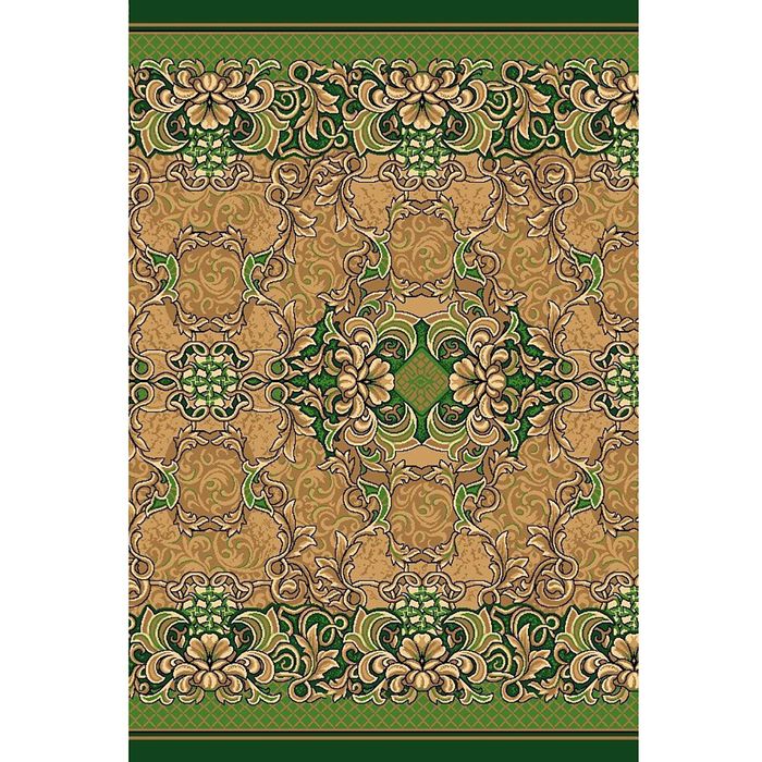 Палас Орхидея, размер 100х200 см, цвет зелёный, войлок 195 г/м2