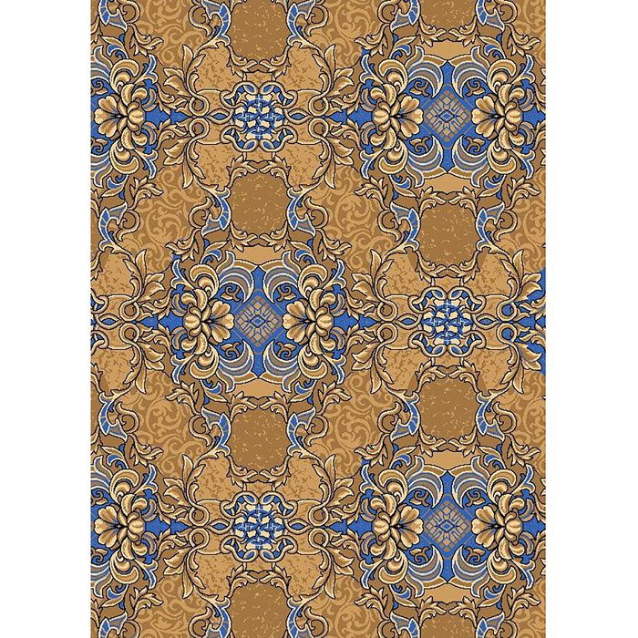 Ковер Орхидея, размер 300х500 см, цвет беж/синий, войлок 195 г/м2