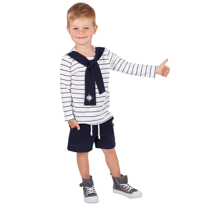 Джемпер для мальчика "Маяк", рост 110 см (56), цвет тёмно-синий, принт полоска ПДД535001н