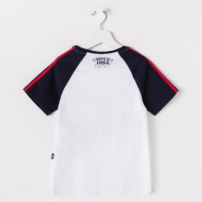 Футболка для мальчика "Формула", рост 116 см (60), цвет белый, принт машина ПДК982804