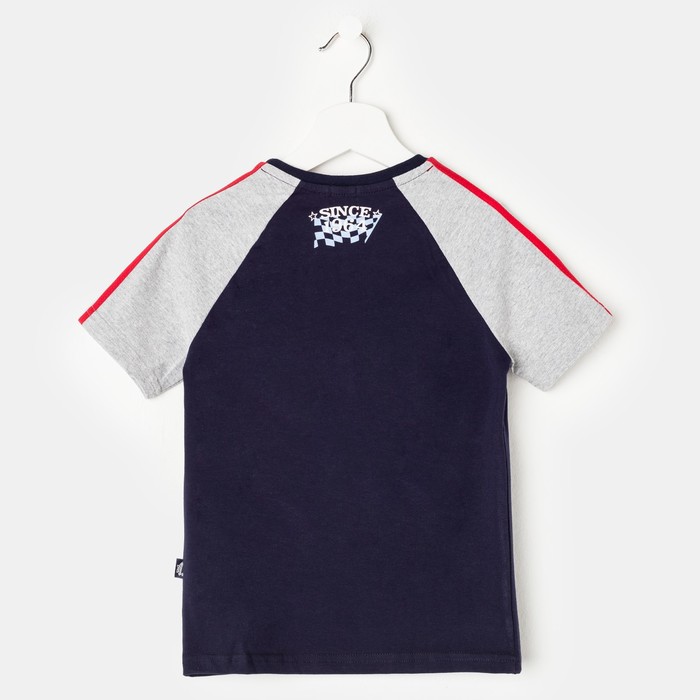 Футболка для мальчика "Формула", рост 128 см (64), цвет тёмно-синий, принт авто ПДК982804