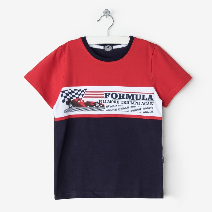 Футболка для мальчика "Формула", рост 116 см (60), цвет тёмно-синий, принт формула ПДК965804