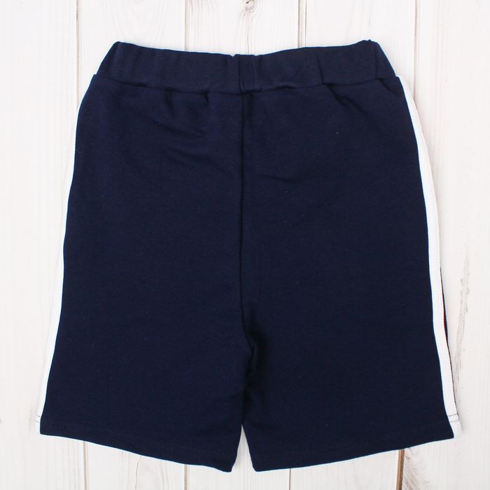 Шорты для мальчика "Формула", рост 122 см (62), цвет тёмно-синий, принт флажки