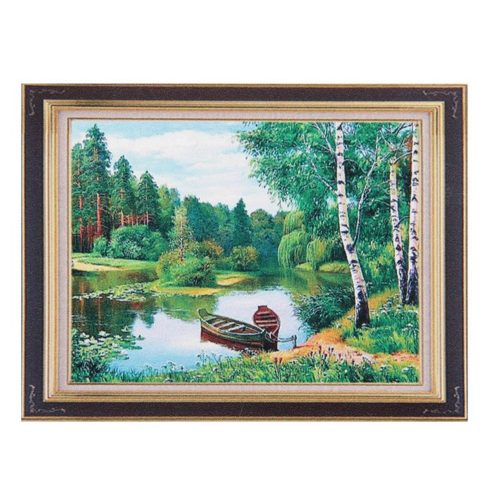 Картина стразами "Лодки у берега"