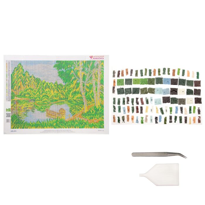 Картина стразами "Лодки у берега"