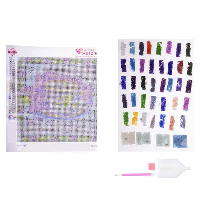 Картина стразами "Натюрморт с сиренью"