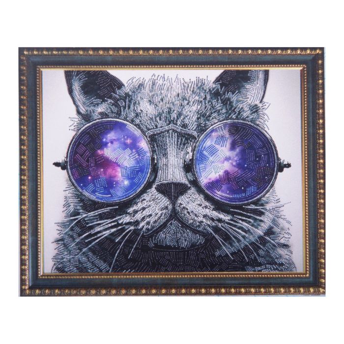 Картина стразами "Кот в очках"