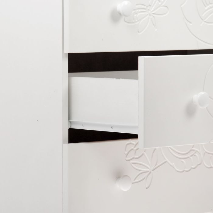 Комод детский пеленальный «Барсик» с фрезеровкой, 4 выдвижных ящика, цвет белый