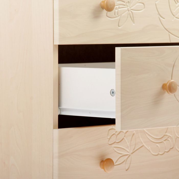 Комод детский пеленальный «Барсик» с фрезеровкой, 4 выдвижных ящика, цвет берёза