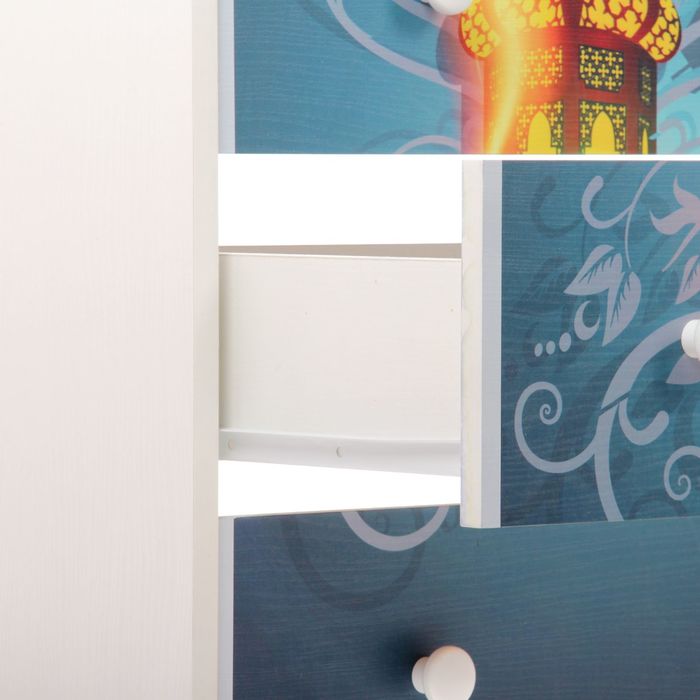 Комод детский пеленальный «Восточная ночь» с фотопечатью, 4 выдвижных ящика, цвет белый