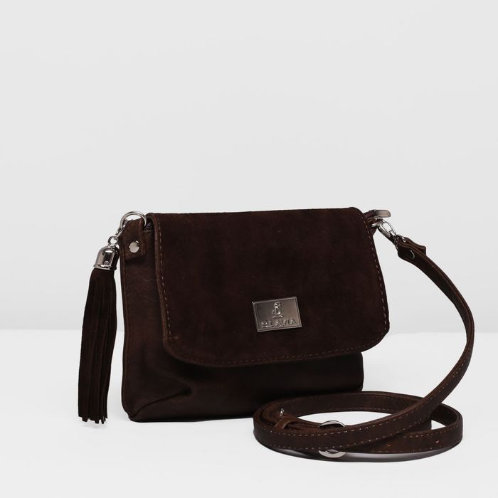 Сумка женская на молнии, 1 отдел, наружный карман, длинный ремень, цвет коричневый